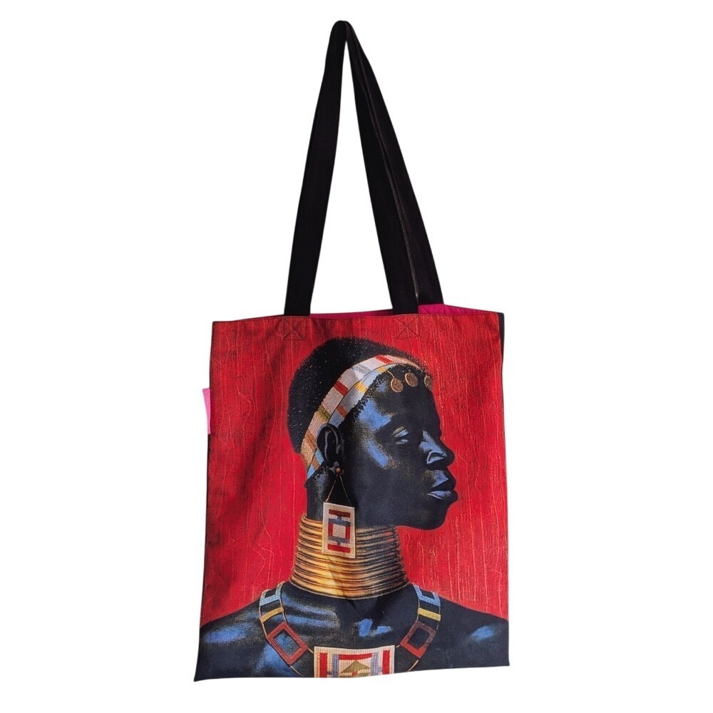 Vladimir Tretchikoff Ndebele Afro Chic Boho Maximalism Large Tote Bag